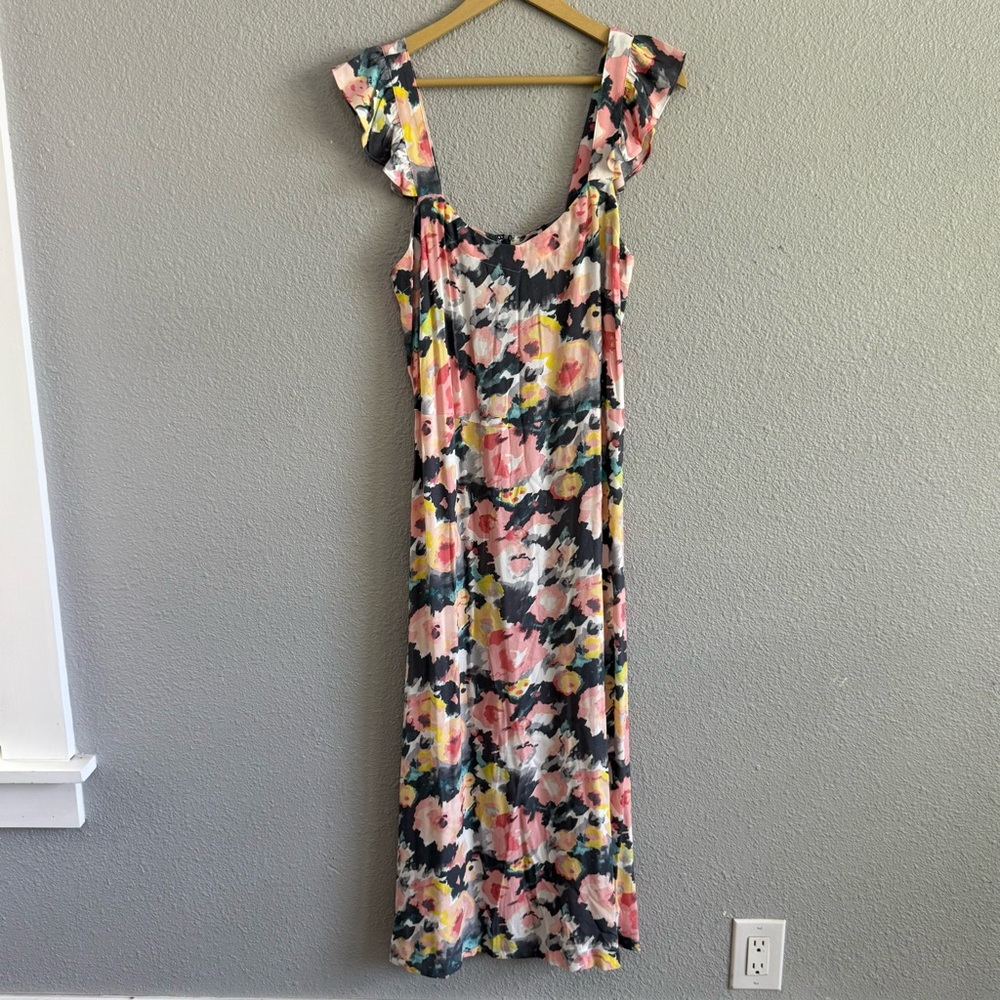 LOFT Ruffle Sleeve‎ Floral Maxi Dress Size 10